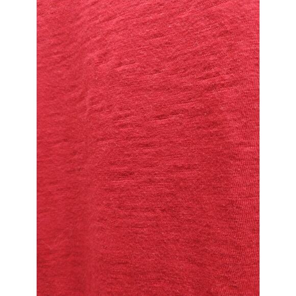 Talbots Women's Size Medium Red Slub Cotton Keyhole Sleeves Tee T-Shirt - Picture 2 of 5